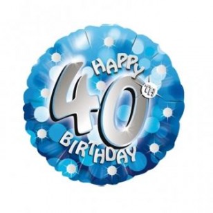 Blue Sparkle 40th Birthday Balloon